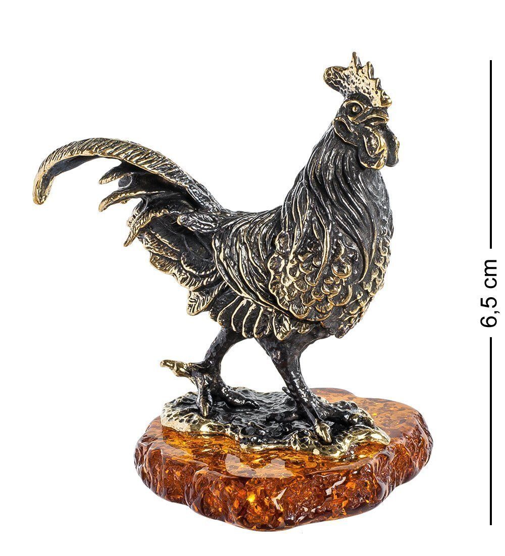 AM-1248 Фигурка «Петушок Азиль» (латунь, янтарь)