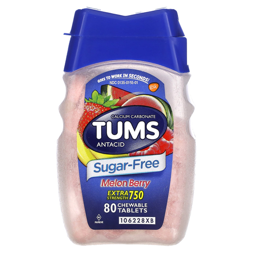 Tums, антацид, дыня и ягоды, 750 мг, 80 жевательных таблеток