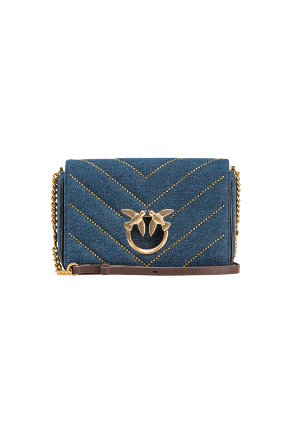 MINI LOVE BAG CLICK DENIM WITH STUDS - denim