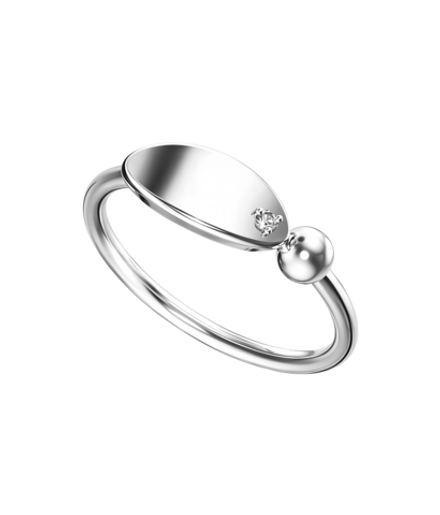 Кольцо из серебра со вставкой из выращенного бриллианта