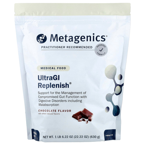 Metagenics, UltraGI Replenish®, полезные продукты, со вкусом шоколада, 630 г (22,22 унции)