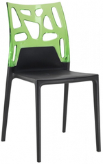 Стул пластиковый Papatya Ego-Rock, черный, зеленый