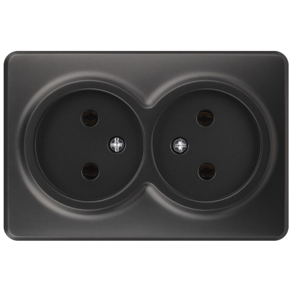 Розетка ЭРА Эксперт 11-2202-05 2х2P IP20 16A-250В ОУ антрацит