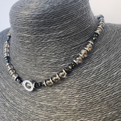 Комплект "Тайна ночи" с раухтопазом и шпинелью