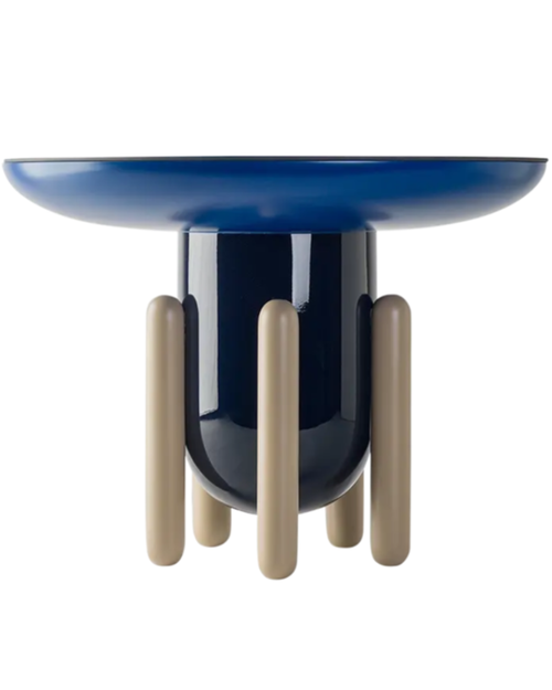 Столик приставной Explover02 BARSELONA DESIGN ст-волокно/массив/стекло multicolor blue 600х600х450h