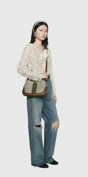 Маленькая сумка-хобо Gucci Jackie 1961 коричневый