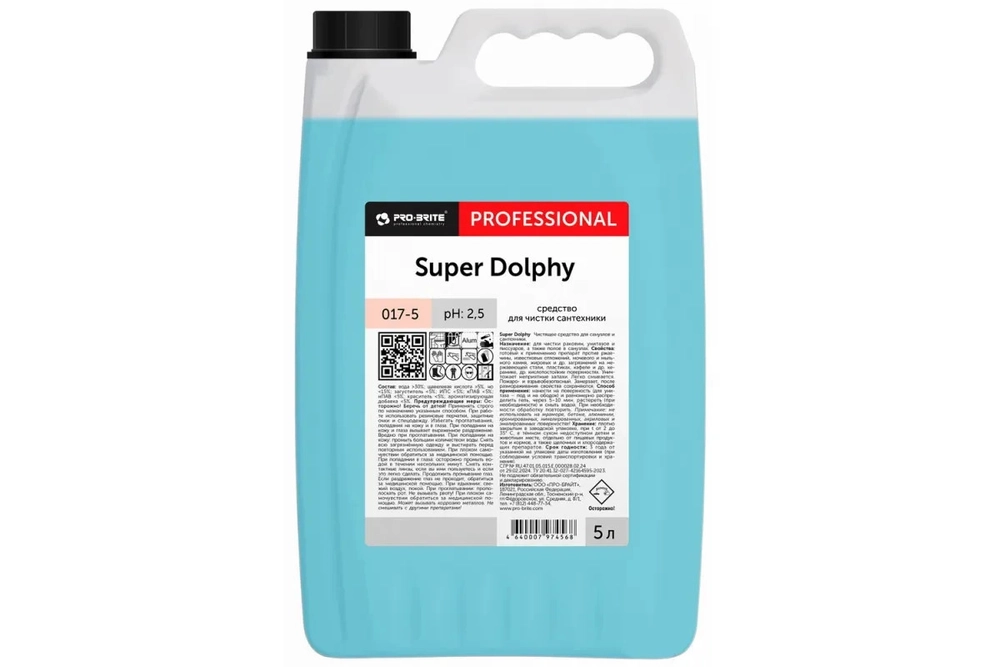 Средство для ежедневной чистки сантехники Pro-Brite SUPER DOLPHY 017-5, 5 л.