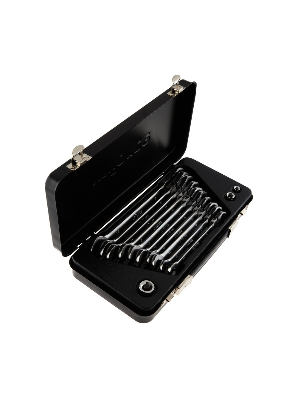 Набор комбинированных шарнирных ключей с трещоткой 13 предметов Inforce, Сталь Cr-V, 10-19мм, 06-05-53