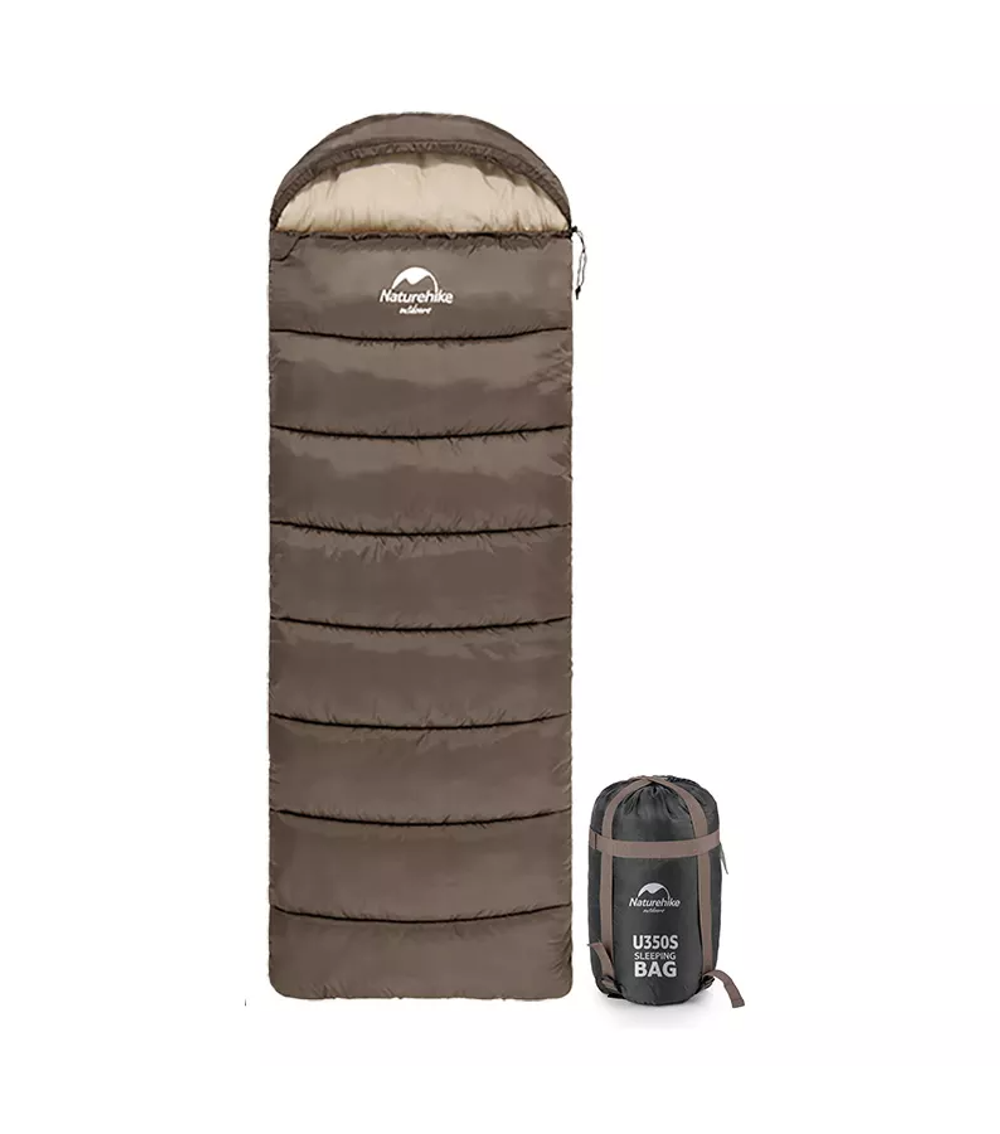 Мешок спальный Naturehike U250S, (190х30)х75 см, (правый) (ТК: 0°C), коричневый