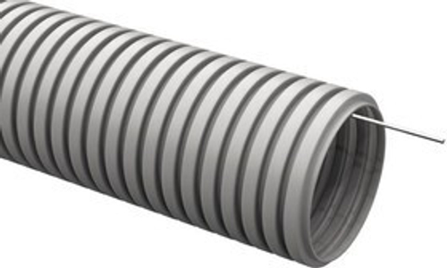 Труба гофрированная ПВХ тяжелая d32мм с протяжкой сер. (уп.25м) (цена за 1м)