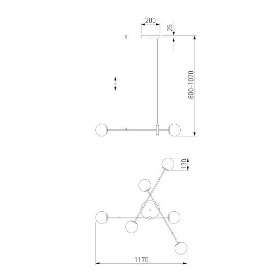 70146/6 / подвесной светильник / черный Smart