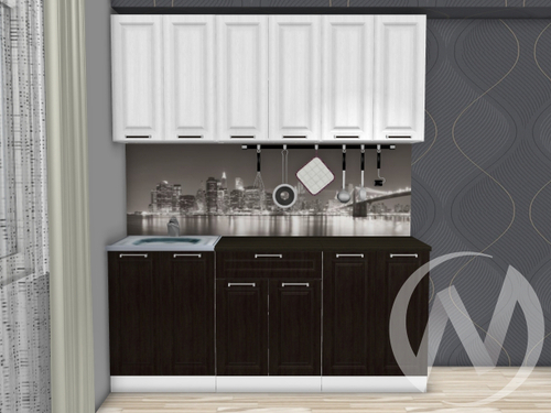 Кухня "Прага" 1;8м (венге/белое дерево/корпус белый)