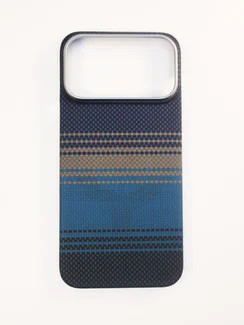 Карбоновый чехол для IPhone 17 Pro MAX with MagSafe ночной синий (Night Blue)