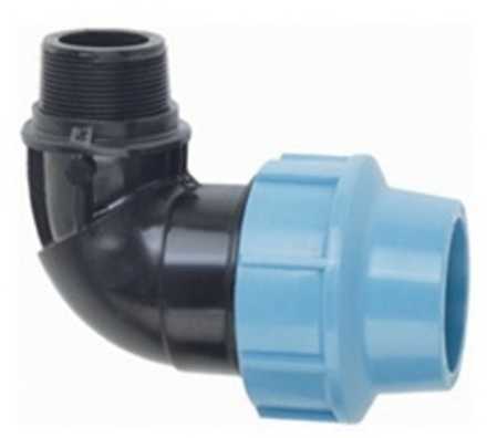 Колено для ПЭ трубы 63 х 2 1/2" НР