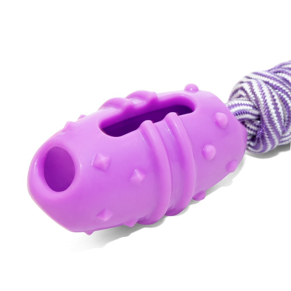 Игрушка "Баклажан с веревкой" 9,5/30 см (термопластичная резина) - для собак (Triol)
