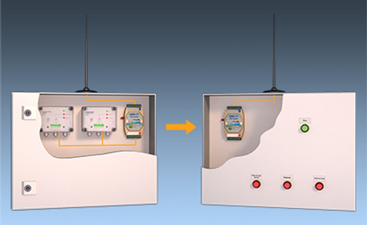 GSM-LC/2 outside система GSM диспетчеризации с пультом для 2 сигнализаторов уровня LC2-1 (2 шкафа)