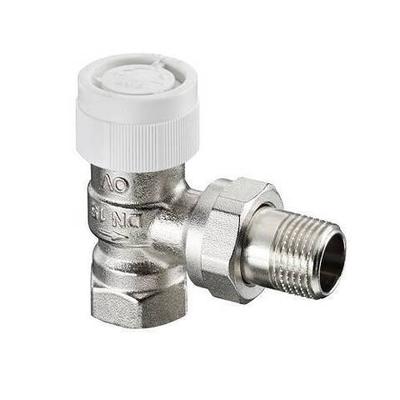 Клапан термостатический угловой Oventrop AV 9 - 1/2" (ВР/НР-американка, PN10, Tmax 120°C, KVS 1.2)
