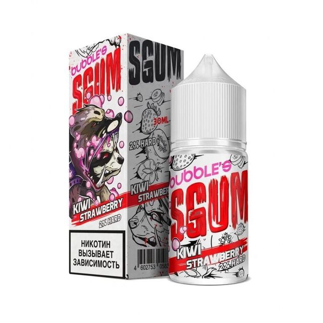 Bubble's SGUM salt 30 мл - Клубничная Жвачка с Киви (Strong)
