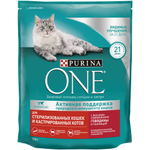 Сухой корм Purina ONE для стерилизованных кошек и кастрированных котов говядина 750 г