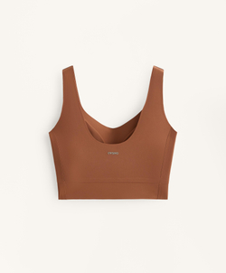 Oysho Спортивный бюстгальтер средней поддержки Perfect-adapt с чашками, коричневый