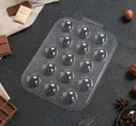 Форма для шоколада полусфера 3см -пластик