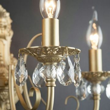 Настенный светильник с хрусталем 3*Е14 3305/3 латунь Alda Eurosvet