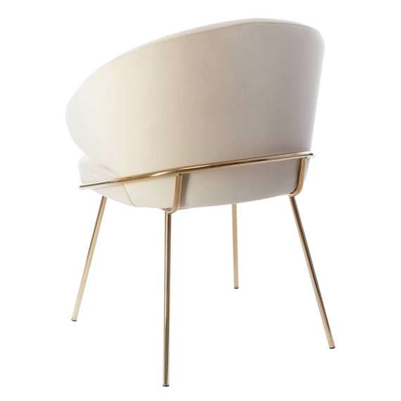 Стул Lime, кремовый микровелюр с золотыми ножками