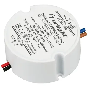 Блок питания 12W 27-40V 300mA IP44 ARJ-SP-40300-PFC-TRIAC-R 040962 Arlight