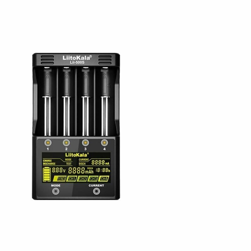 Умная зарядка для батареек LiitoKala Lii-500S, зарядка для AAA AA 18650 21700 26650 20700 18350 26700