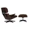 Культовое кресло с оттоманкой Eames Lounge из натуральной коричневой кож и палисандра | Купить в Hallberg.ru