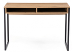 Письменный стол Woodville Леон Лофт дуб вотан/черный матовый, ножки черные