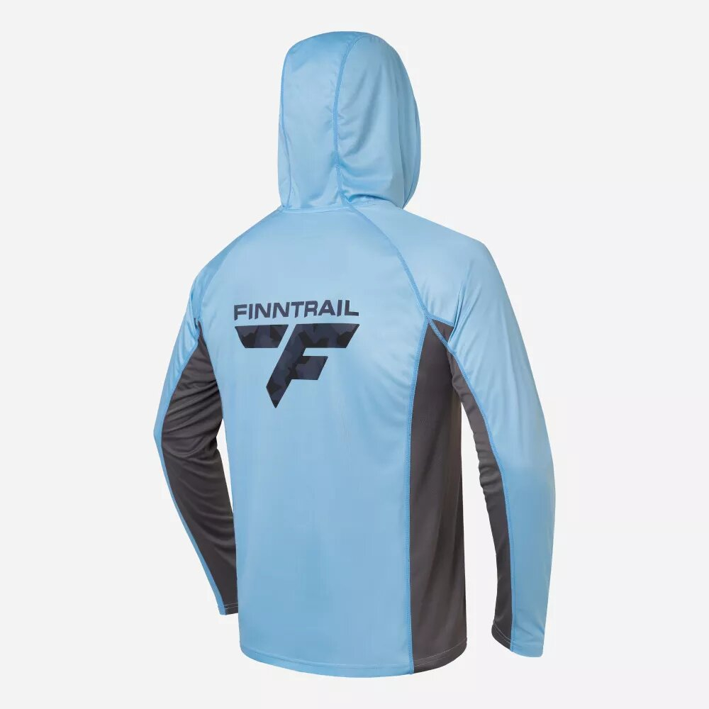 Лонгслив мужской Finntrail Wave Big Logo , UV-защита, с капюшоном