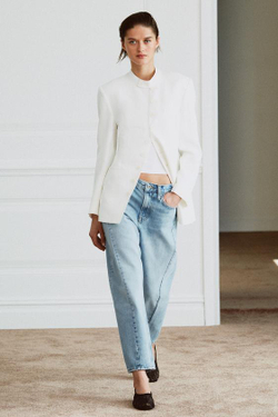 ZARA ДЖИНСЫ ZW COLLECTION ANKLE RELAXED СО СРЕДНЕЙ ПОСАДКОЙ, ГОЛУБОЙ