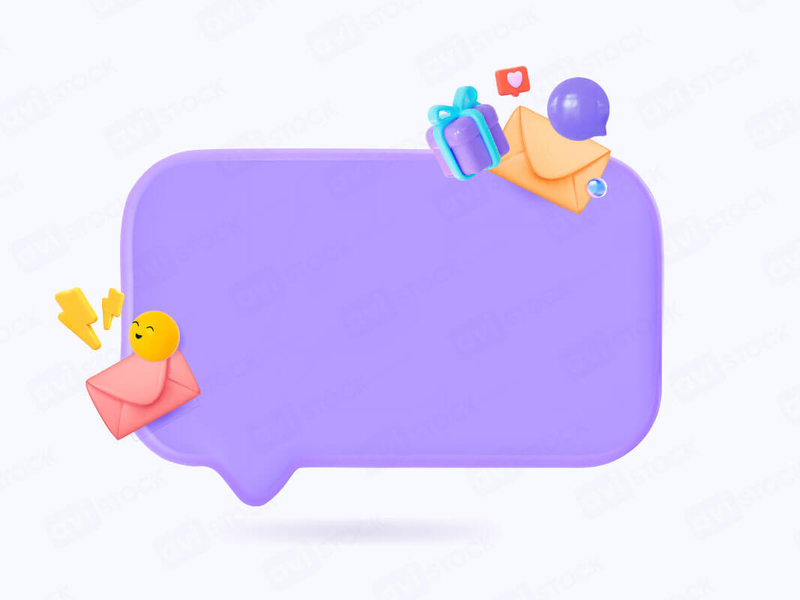 3D поп-ап баннер с буквами и подарком для рассылок и маркетинга