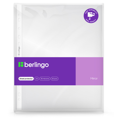Папка-вкладыш с перфорацией Berlingo "Mirror", А4, 110мкм, глянцевая, в пакете SPm_A4110