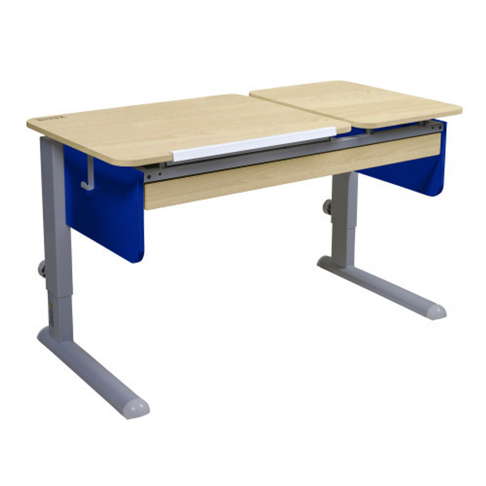 Растущая парта Астек Твин-2 с выдвижным ящиком и цветными боковинами (1150×575 мм)