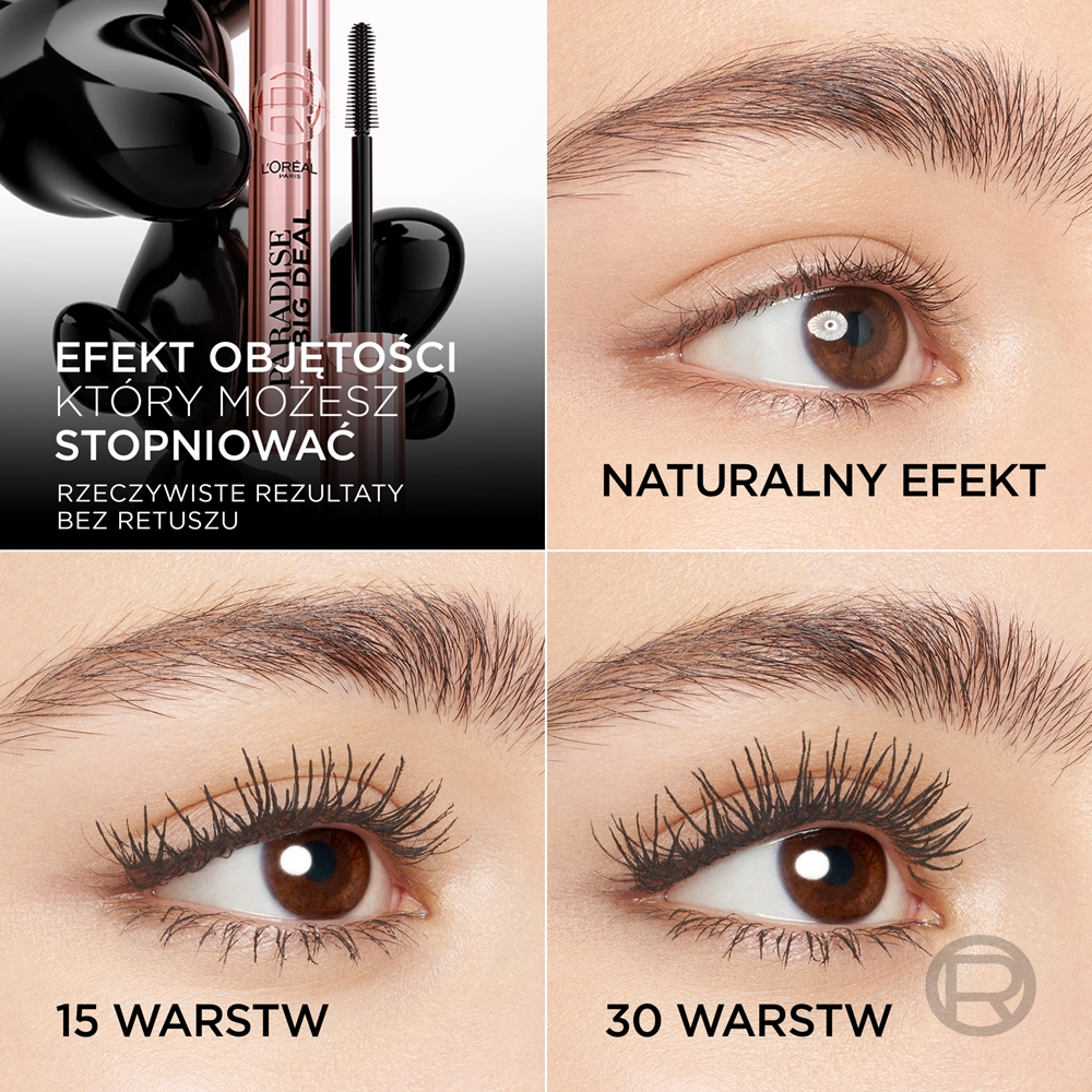 L’Oreal Paris Lash Paradise Big Deal - Тушь для ресниц, утолщающая и удлиняющая, водостойкая, 9 ml