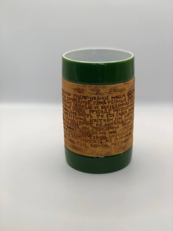 Кружка большая фарфоровая без ручки с берестой. Коллекция "Неупиваемая чаша (Надежда)"