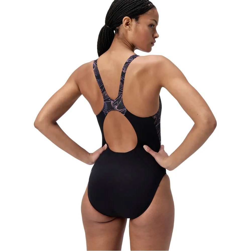 Купальник SPEEDO Hyperboom Splice Muscleback, 8-1347018692, р.30 (рос.42),полиэстер, ПБТ, чер-сирен