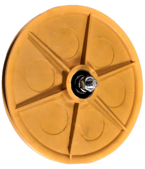 Шкив натяжного устройства пластиковый Ø 250 с винтом и втулкой подшипник 6203-RS  THYSSEN.