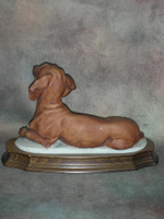 Статуэтка. Фарфор. Собака Такса. Capodimonte. Италия