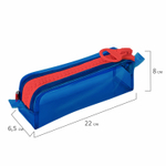 Пенал BRAUBERG с объемной "тракторной" молнией 1 отделение ПВХ 22х8х6 5 см "Contrast blue" (2 штуки в упаковке)