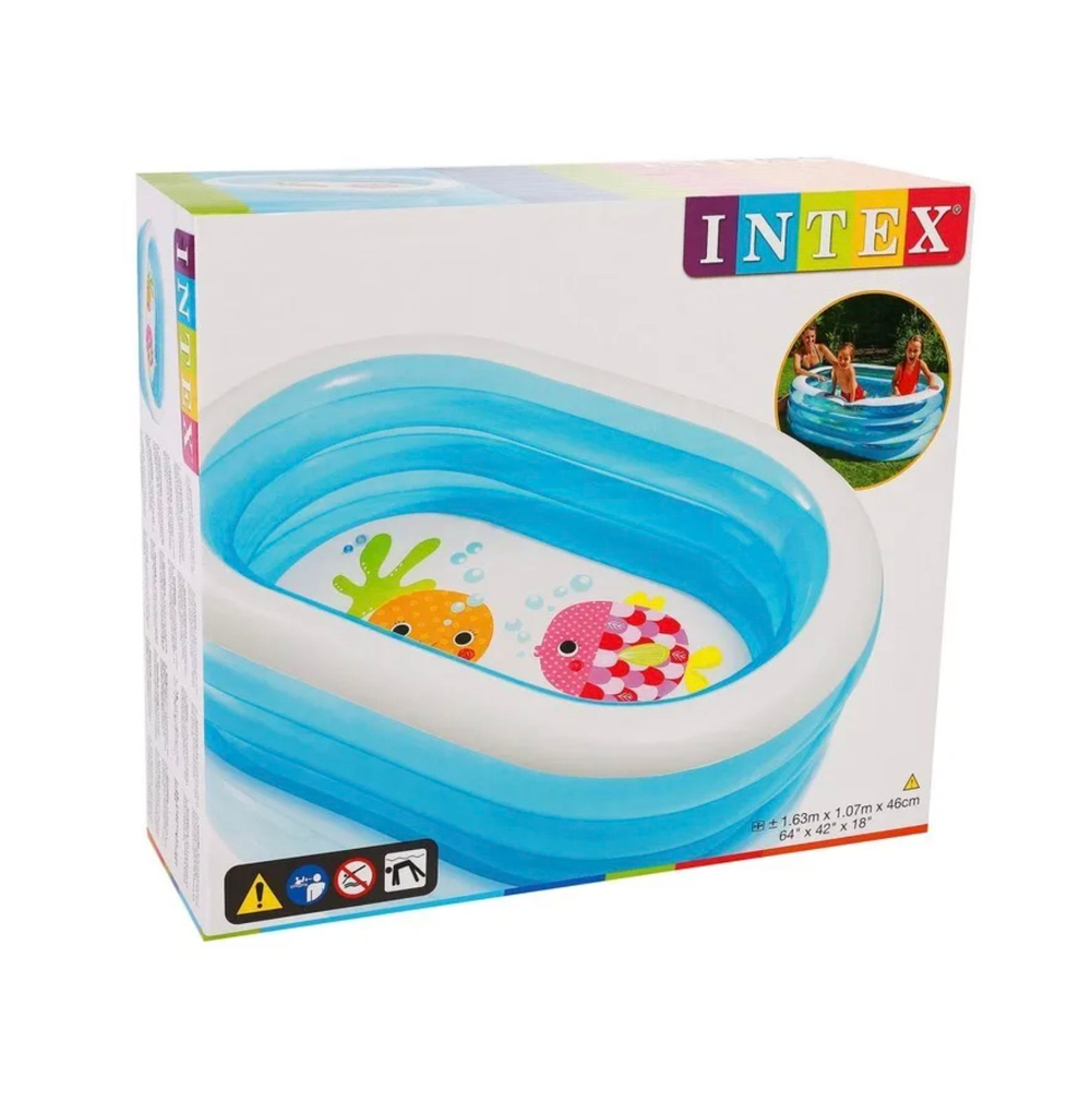 Бассейн надувной детский Intex 57482NP "Веселый дельфинчик" (163х107х46см) 3+