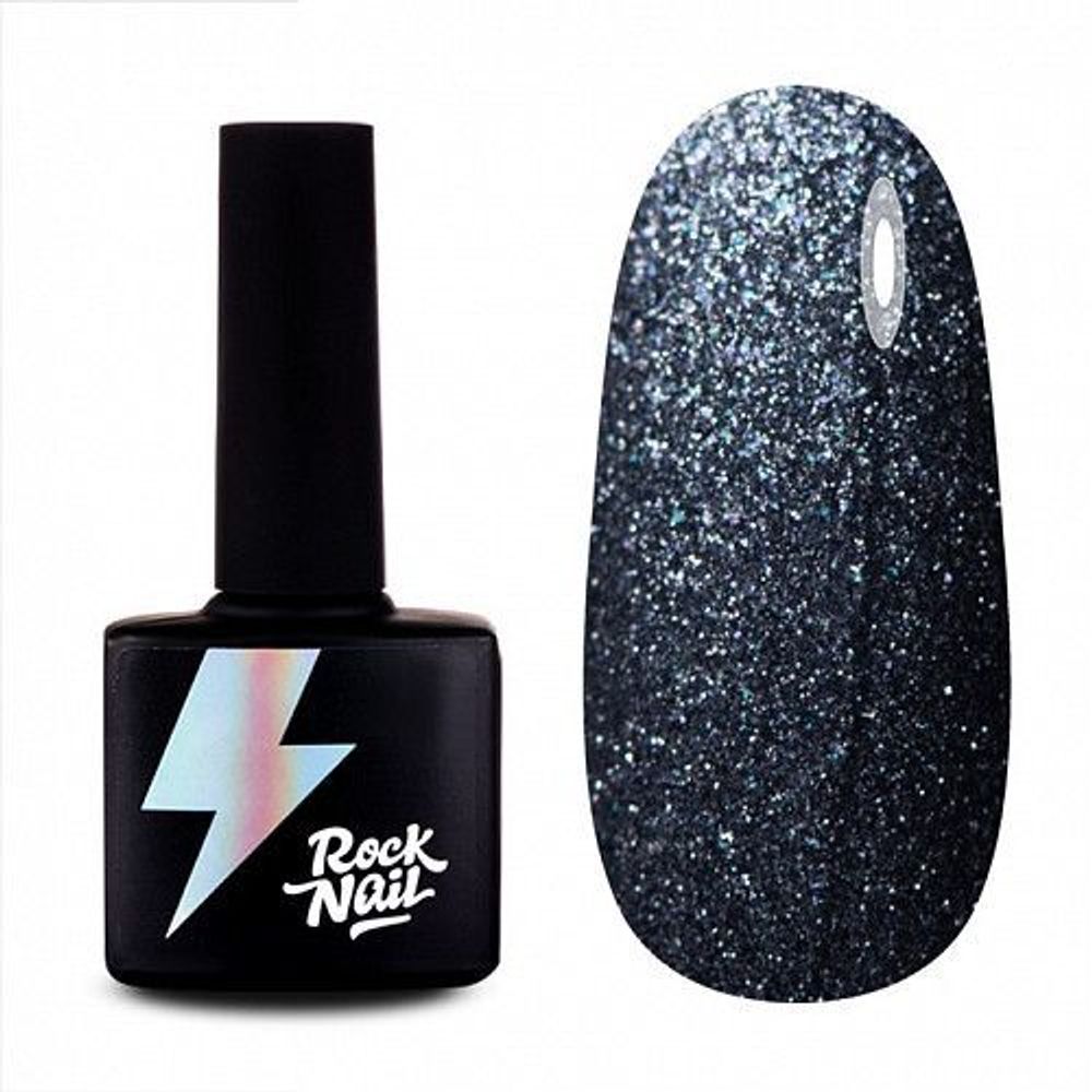 RockNail Гель-лак Basic 155 Sparkly Graphite, 10 мл