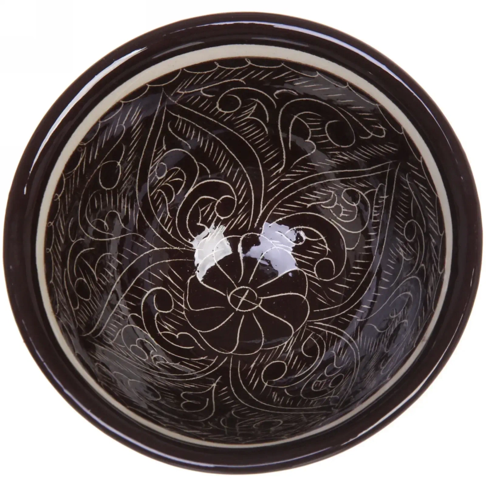 Пиала большая 11*5,5см коричневая Риштанская Керамика