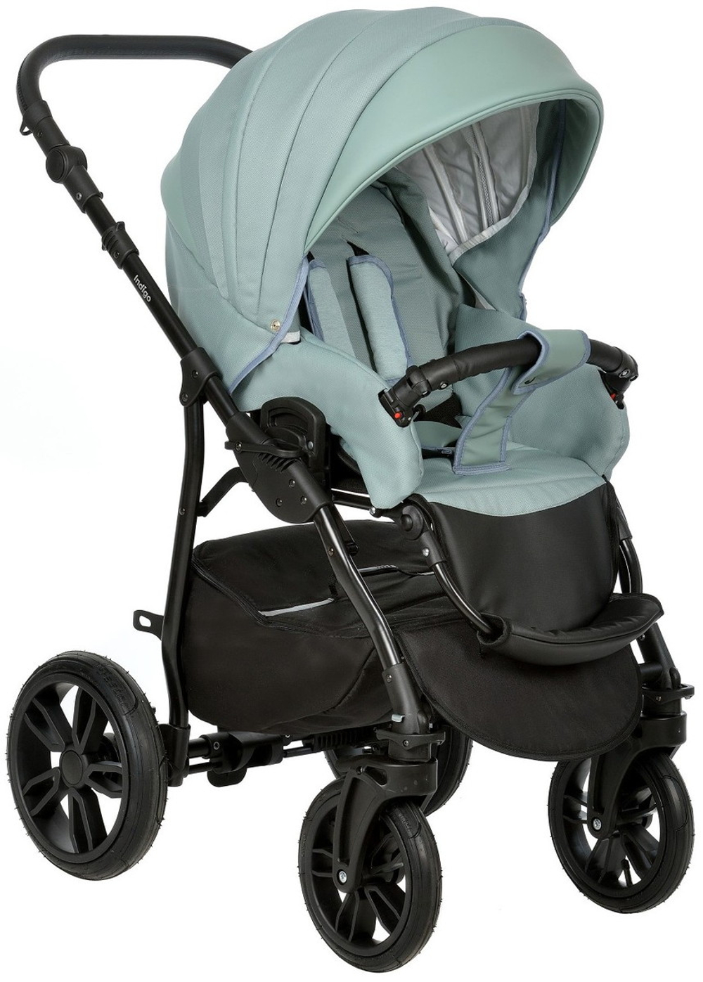 Детская коляска Indigo Indigo New 3 в 1 с автокреслом Avionaut Cosmo Grey In03 шалфей