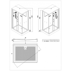 Душевая кабина Esbano (Эсбано) EST-108CKR, с низким поддоном, 100x80x210