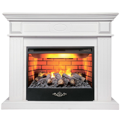 Электрокамин RealFlame Leda 24/25,5 WT белый матовый с очагом 3D Firestar 25,5