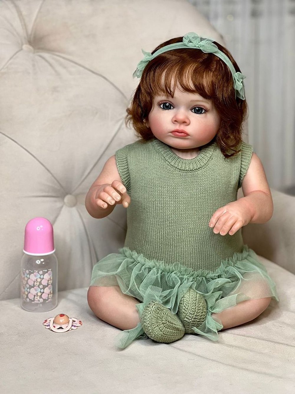 Кукла Реборн мягконабивная 60см в пакете (FA-014)