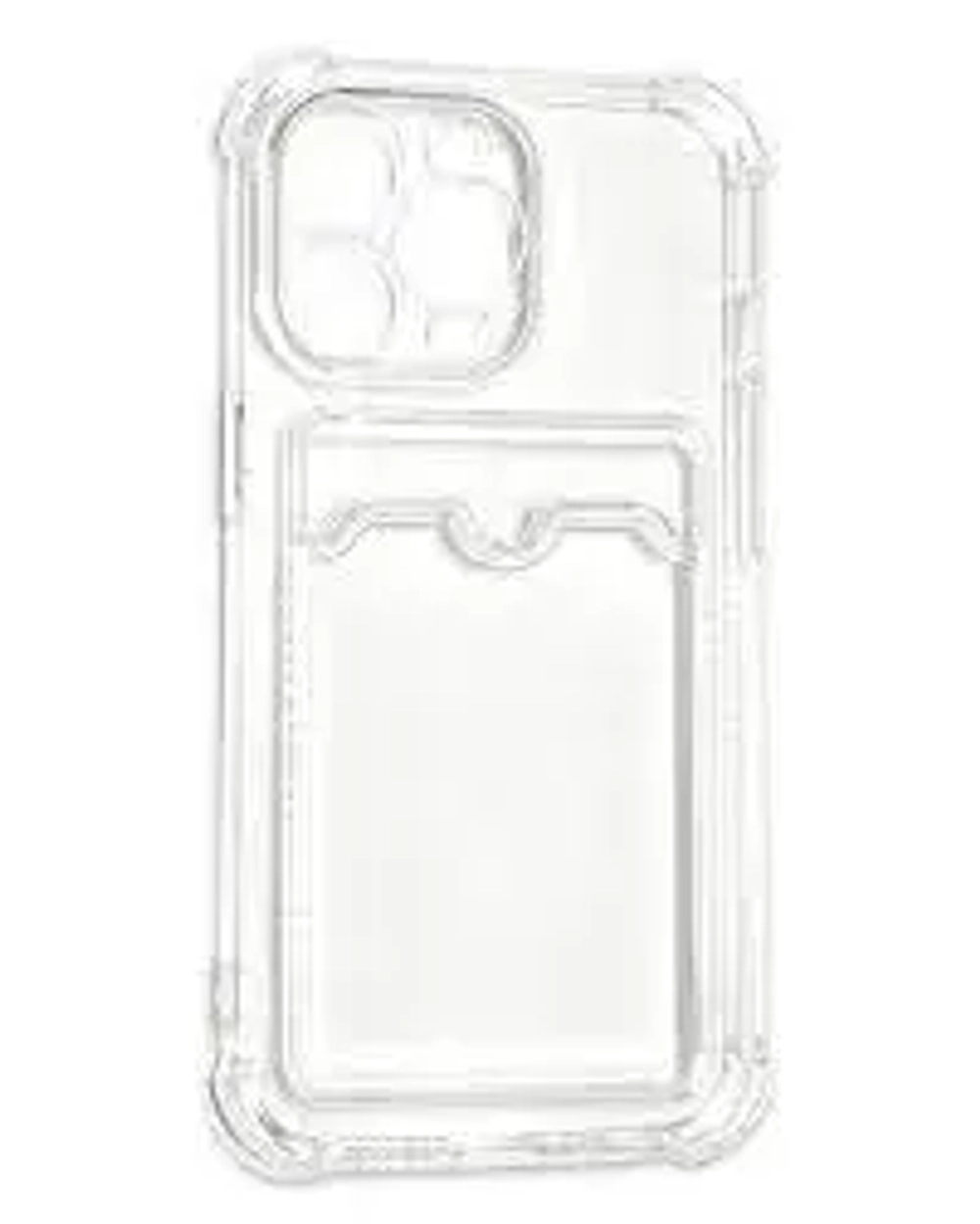 Чехол-накладка Card Case для iPhone 13 Pro Max силикон c держателем для карт (прозрачный)